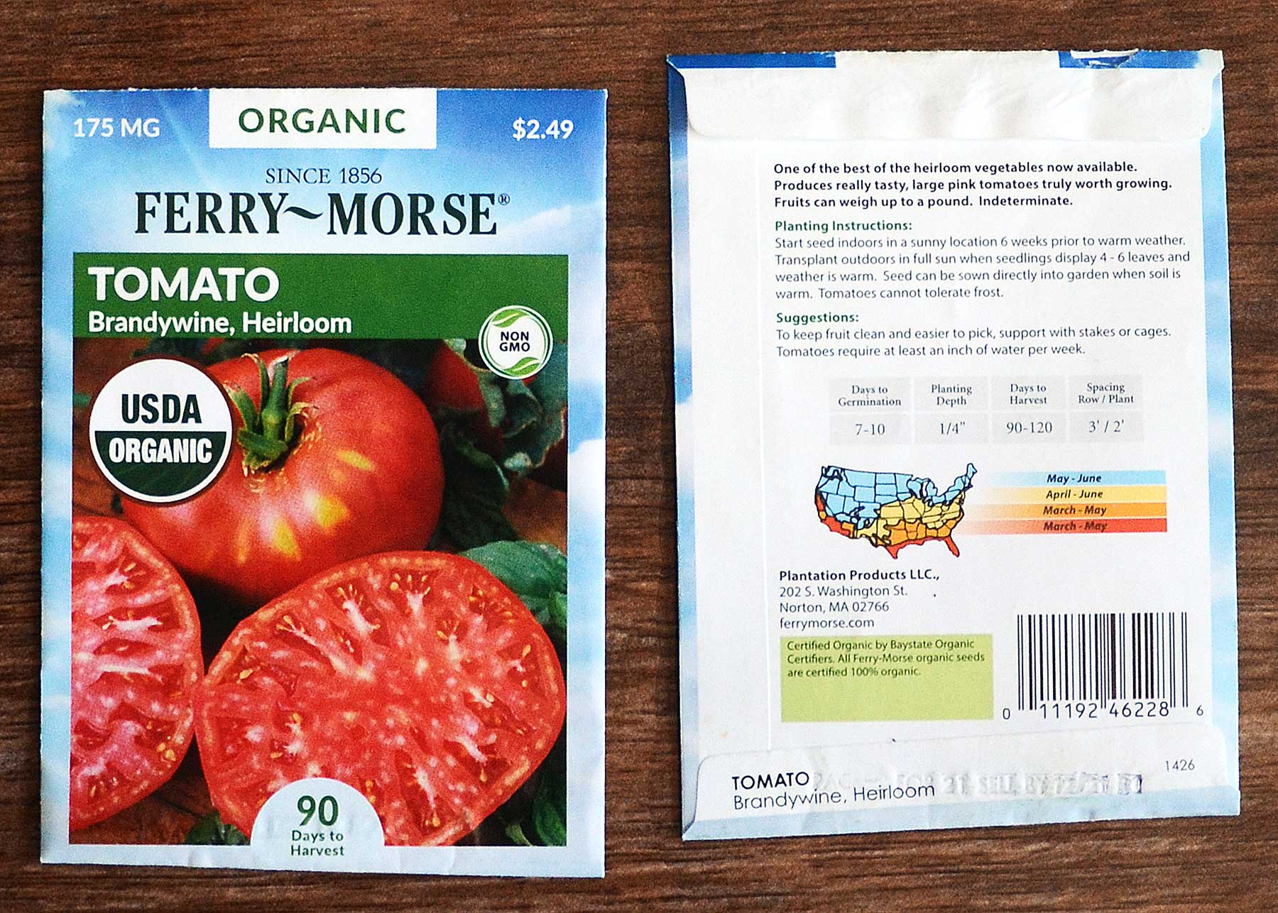 Ferry-Morse Seed Packet, Brandywine Heirloom Tomato.